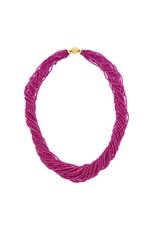 18k Gold Ruby and Diamond Necklace