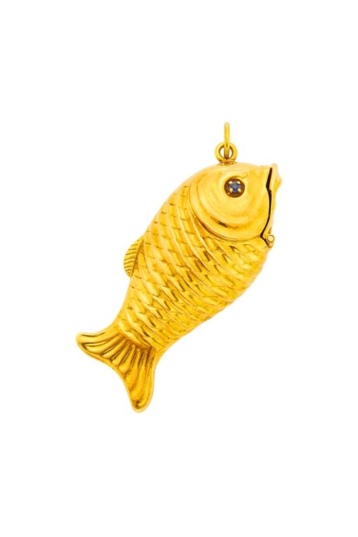 18k Gold Sapphire Pendant