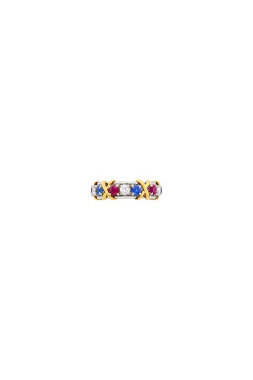 18k Gold and Platinum Multi-Gem Ring