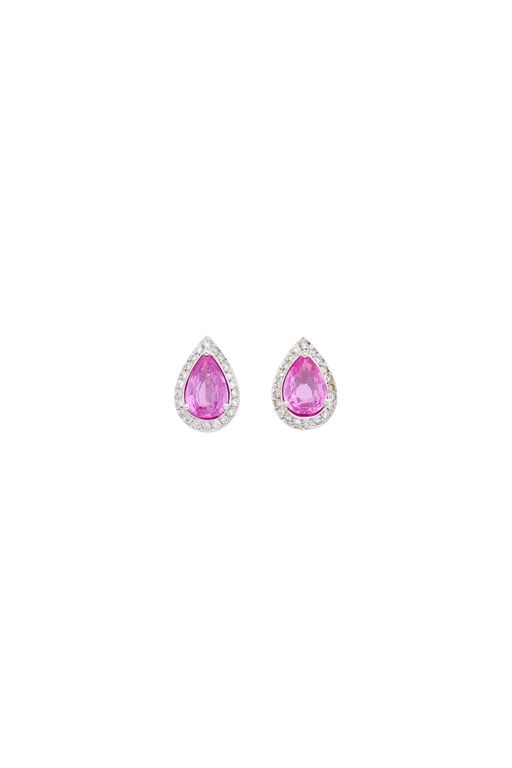 Pair of 18k Gold Sapphire and Diamond Earrings