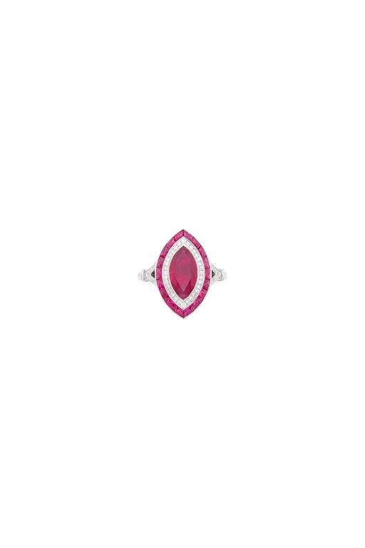 Platinum Ruby and Diamond Ring