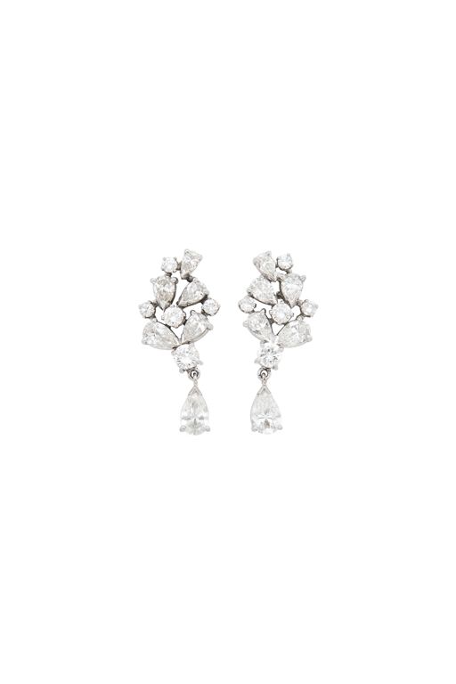 Pair of Platinum Diamond Earrings