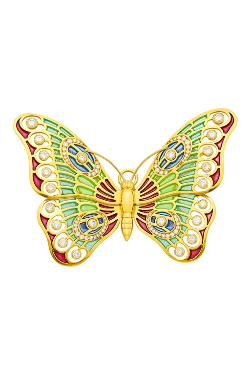 18k Gold Diamond Pendant-Brooch