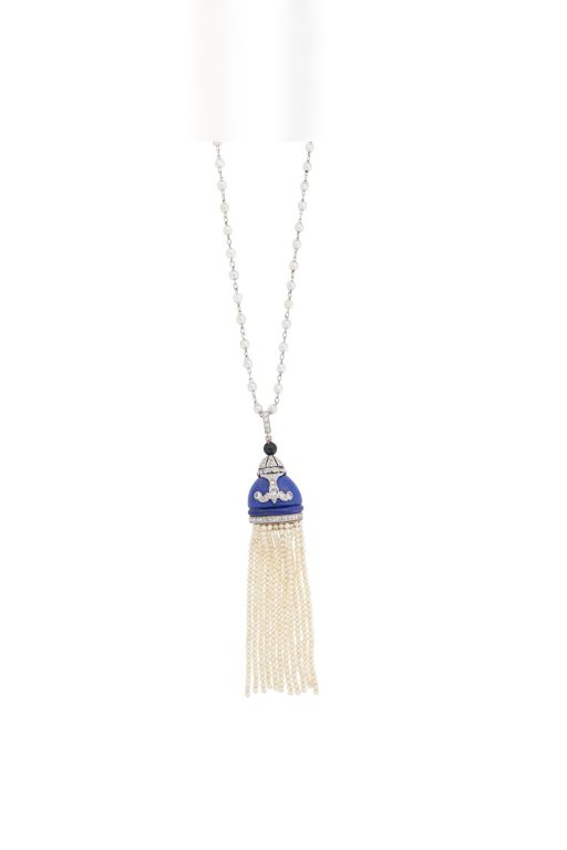 Platinum Multi-Gem Pendant Necklace