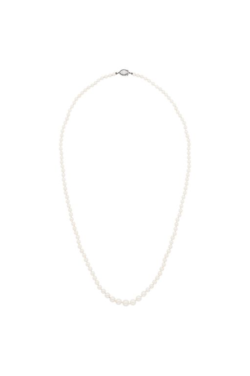 Platinum Pearl and Diamond Necklace
