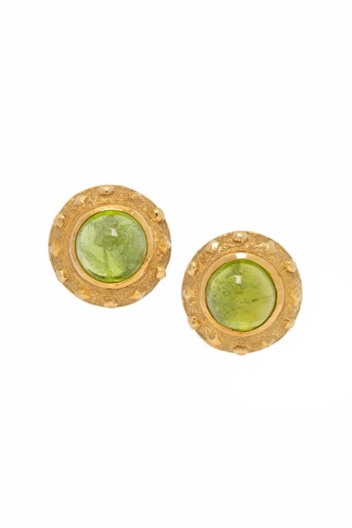 18k Yellow Gold Peridot Earrings