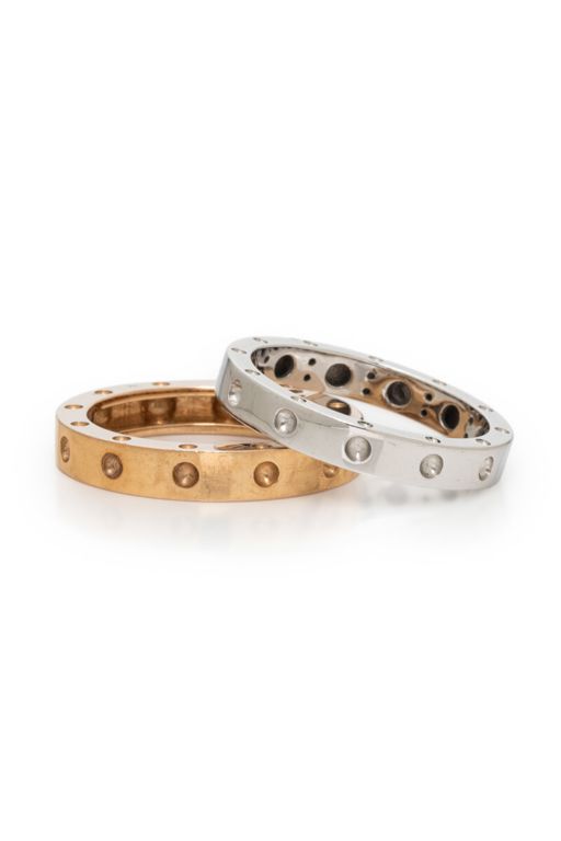 Two 18k White and Yellow Gold Rings