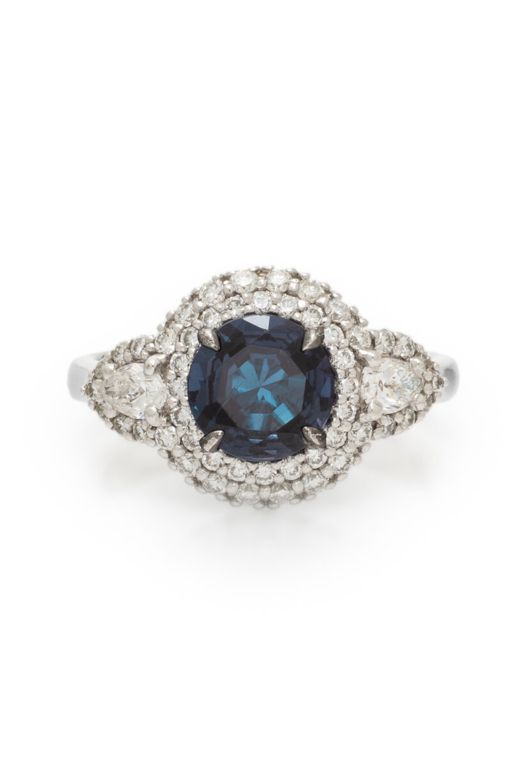 18k White Gold Alexandrite and Diamond Ring