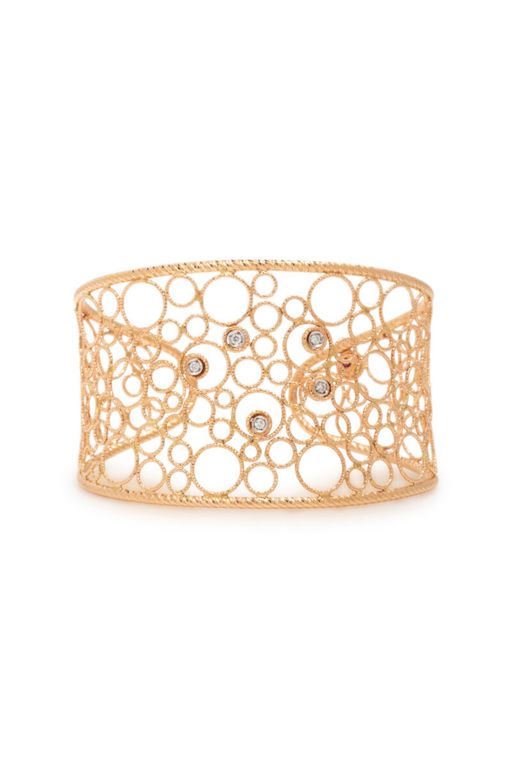 18k Rose Gold Diamond Cuff Bracelet