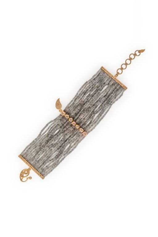 20k Yellow Gold Labradorite and Diamond Bracelet
