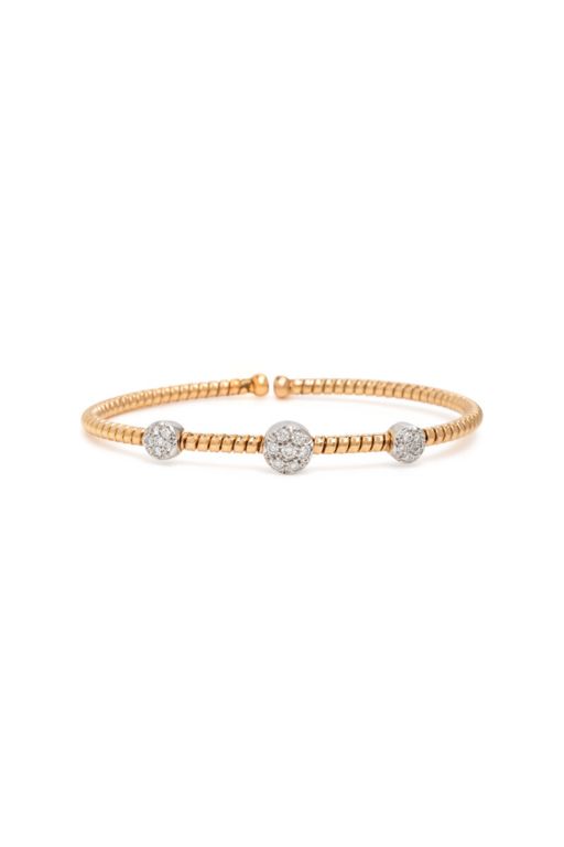 18k Gold Diamond Flexible Cuff Bracelet