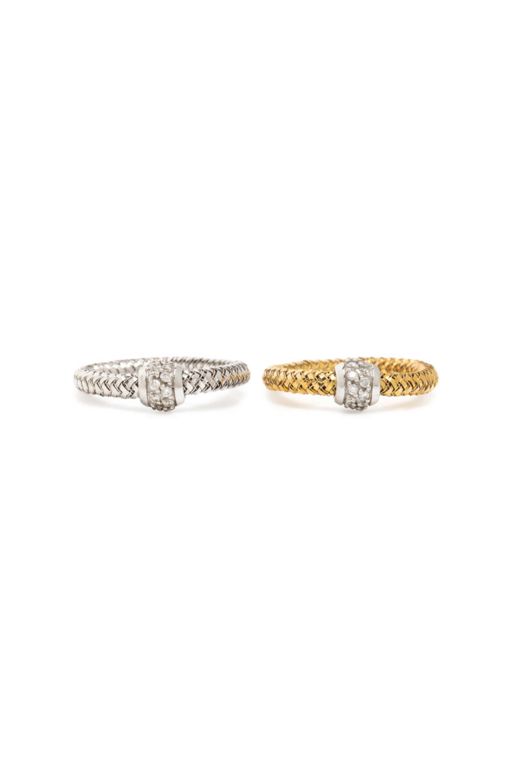 Two Gold Diamond Flexible Rings