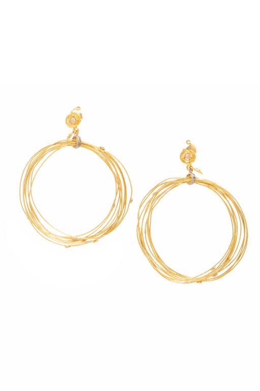 20k Yellow Gold Diamond Hoop Earrings