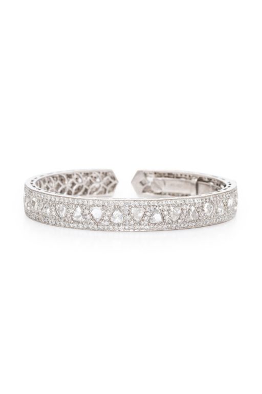 18k White Gold Diamond Cuff Bracelet