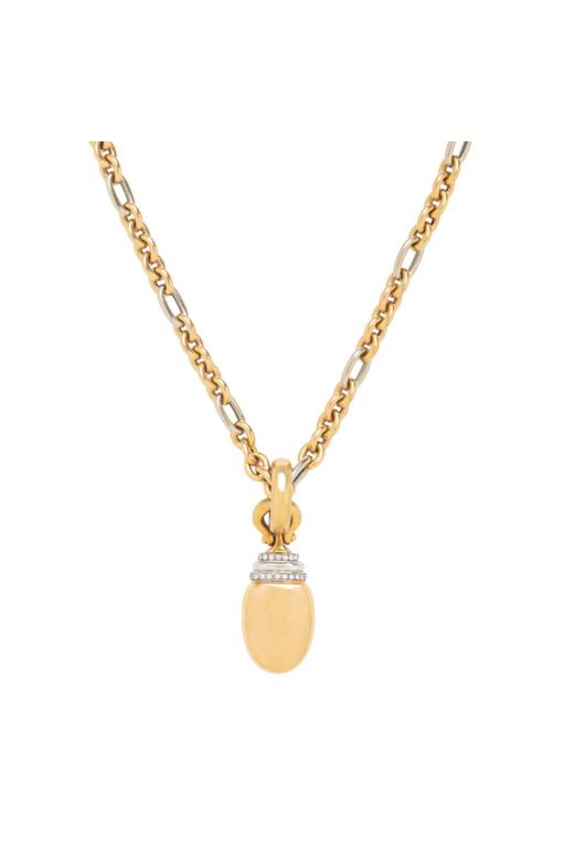18k Yellow and White Gold Diamond Pendant Necklace