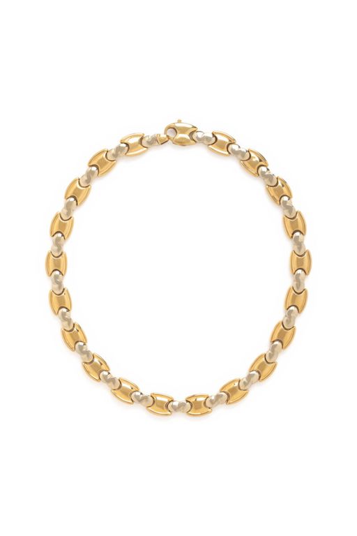 18k White and Yellow Gold Link Necklace