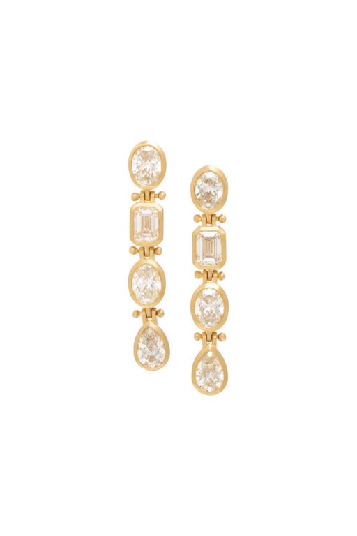 18k Yellow Gold Diamond Drop Earrings