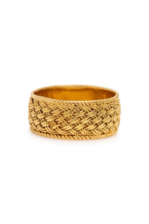 18k Yellow Gold Woven Band Ring