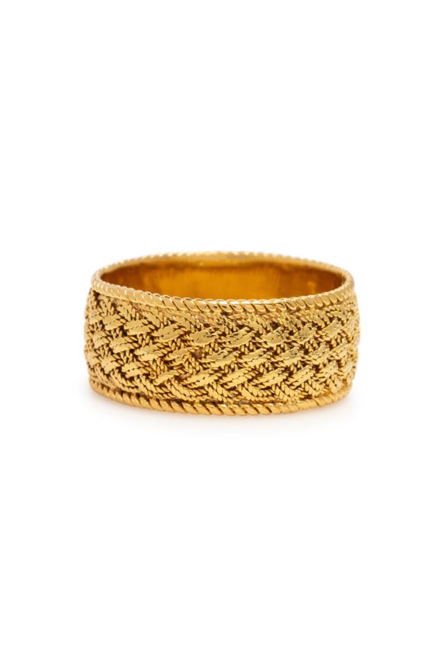 18k Yellow Gold Woven Band Ring