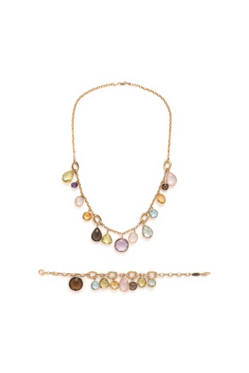 14k Yellow Gold Multi-Gem Jewelry Set