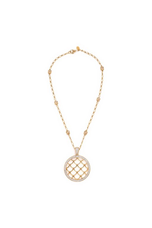 18k Yellow Gold Sapphire Pendant Necklace