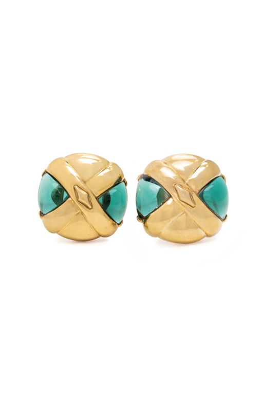 18k Yellow Gold Quartz Earrings