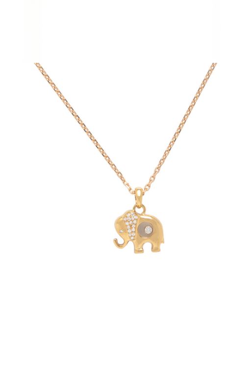18k Gold Diamond Elephant Pendant Necklace