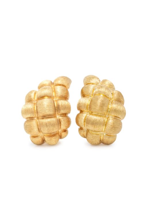 18k Yellow Gold Woven Earrings
