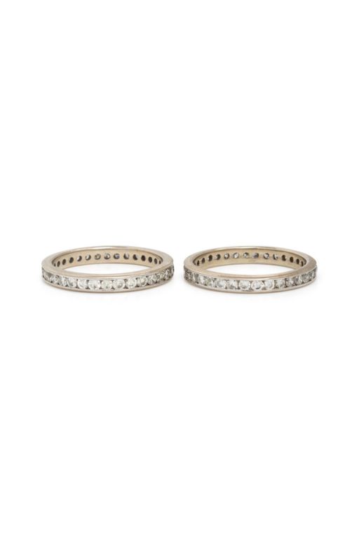 Two 14k White Gold Diamond Eternity Rings