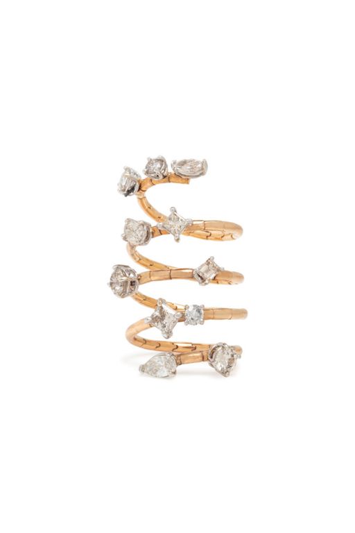 18k Rose Gold Diamond Flexible Spiral Ring