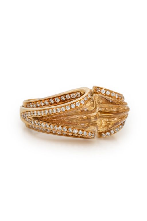 18k Yellow Gold Citrine and Diamond Ring