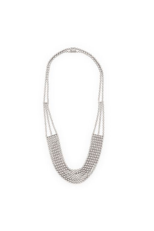 18k White Gold Diamond Swag Necklace