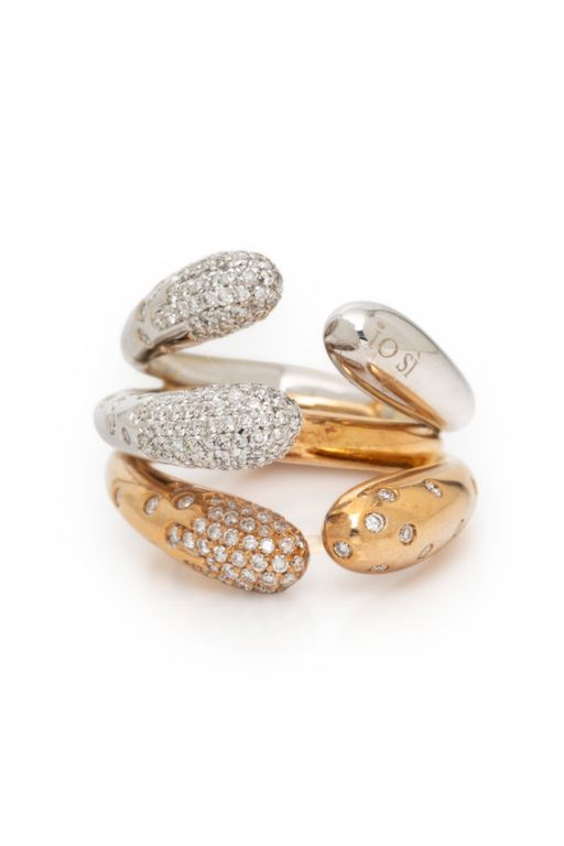 18k Rose and White Gold Diamond Ring