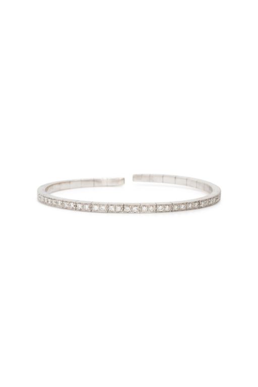 18k White Gold Diamond Flexible Cuff Bracelet