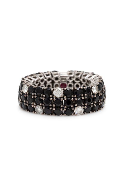 18k White Gold Sapphire and Diamond Flexible Ring