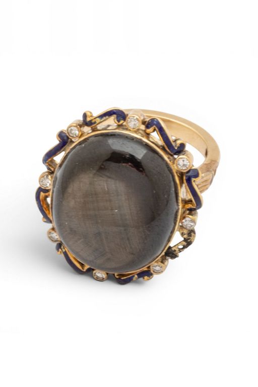 14k Gold Sapphire and Diamond Ring