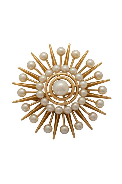 14k Gold Pearl Pendant Brooch