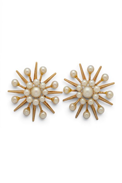 Pair of 14k Gold Pearl Earrings