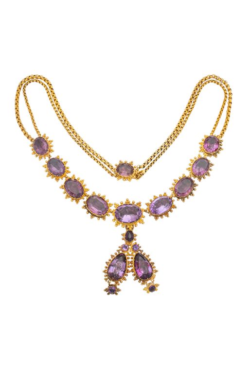 18k Gold Amethyst Pendant Necklace