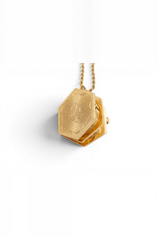 14k Gold Locket Pendant Necklace