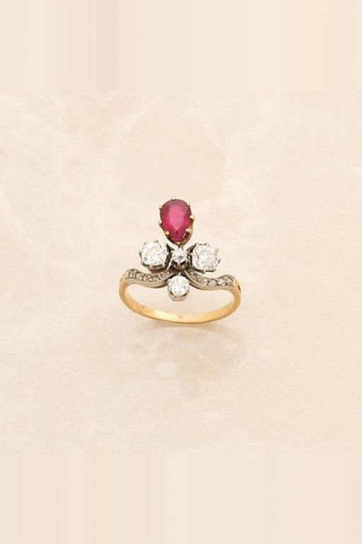 18k Gold and Platinum Diamond Ring
