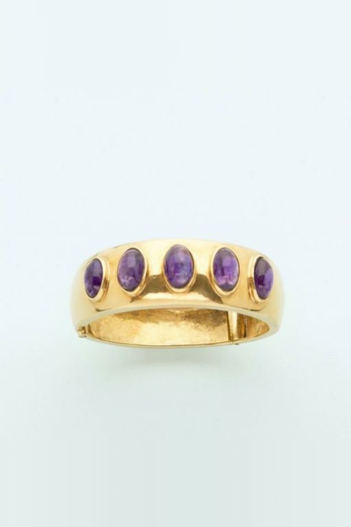 18k Gold Amethyst Bracelet