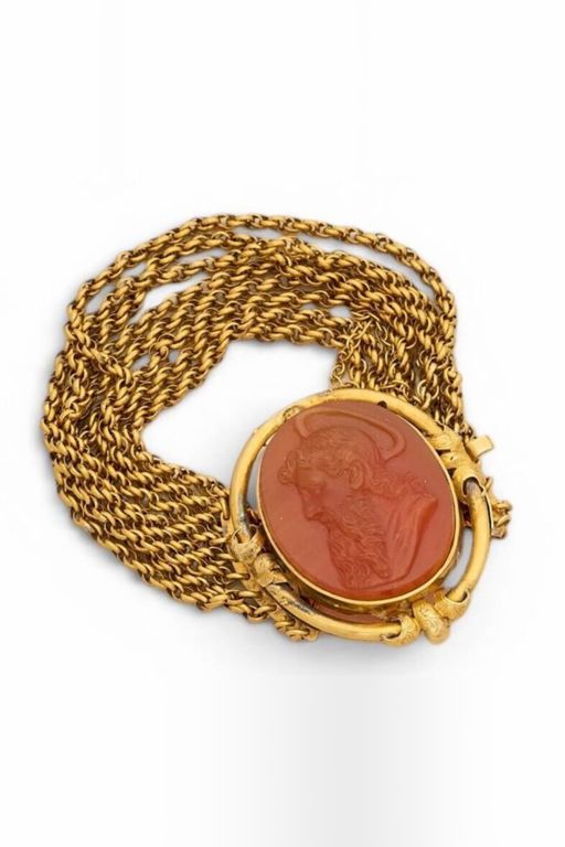 18k Gold Carnelian Bracelet