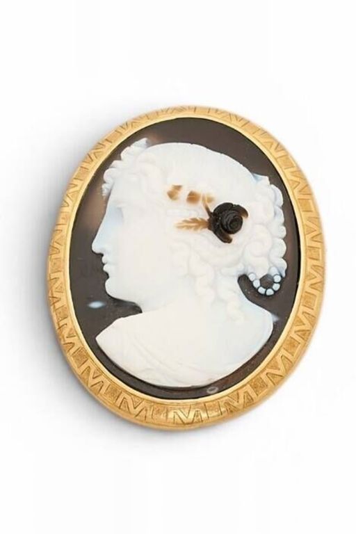 18k Gold Sardonyx Brooch