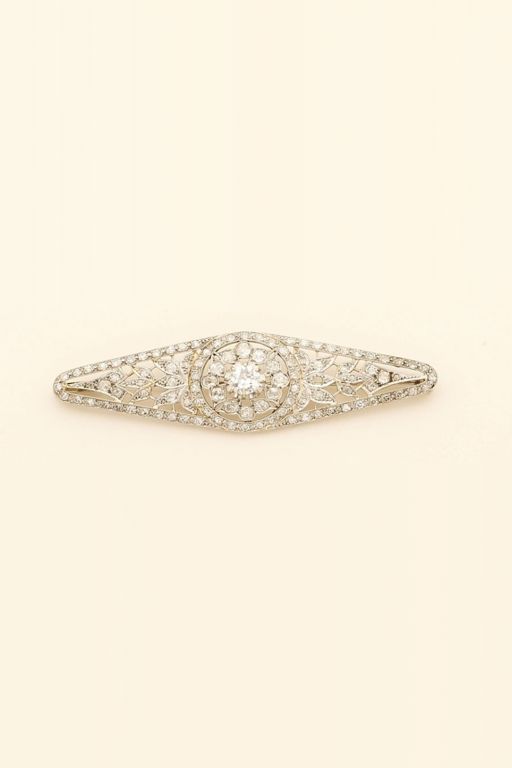 18k Gold Diamond Brooch