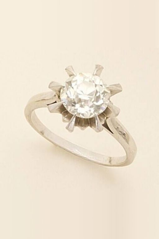 18k Gold and Platinum Diamond Ring