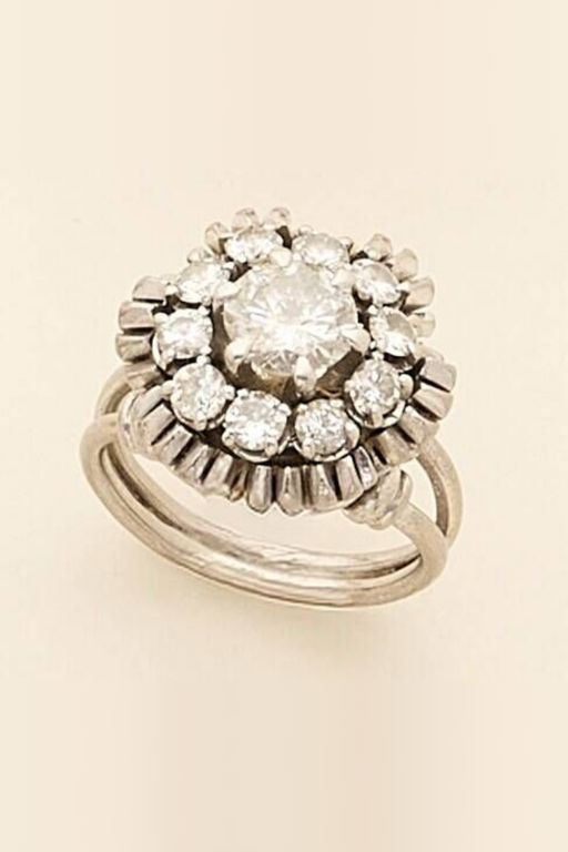 18k Gold and Platinum Diamond Ring