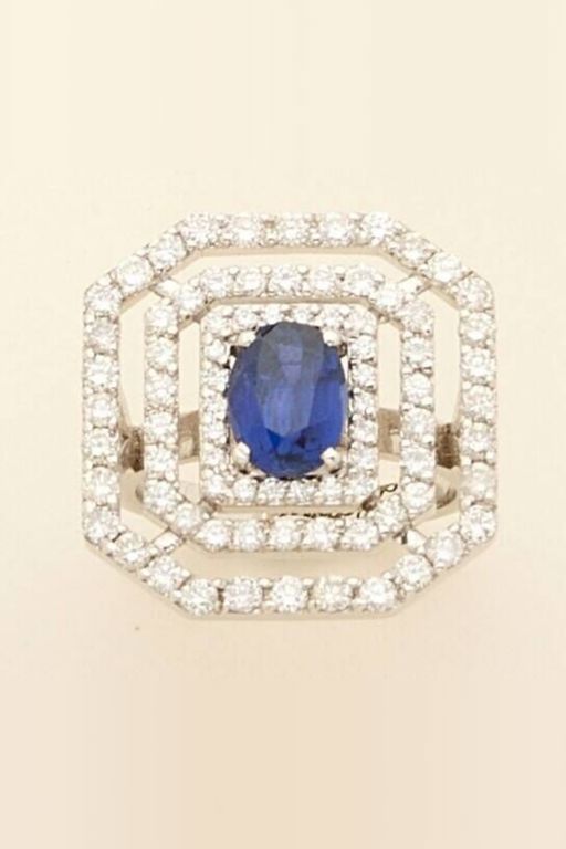 18k Gold Sapphire and Diamond Ring