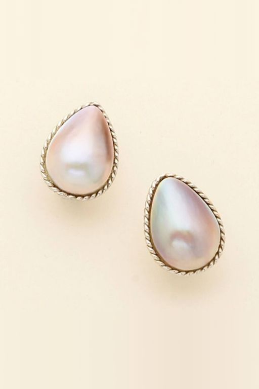 Pair of 14k Gold Pearl Earrings