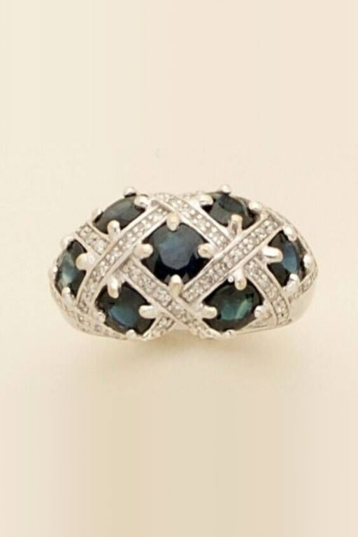 18k Gold Sapphire and Diamond Ring